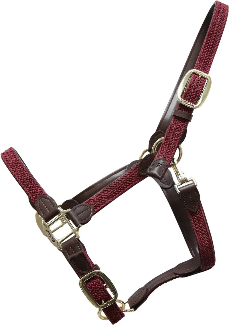 Gevlochten Nylon halster cob de Kentucky Horsewear en Bordeaux – photo produit