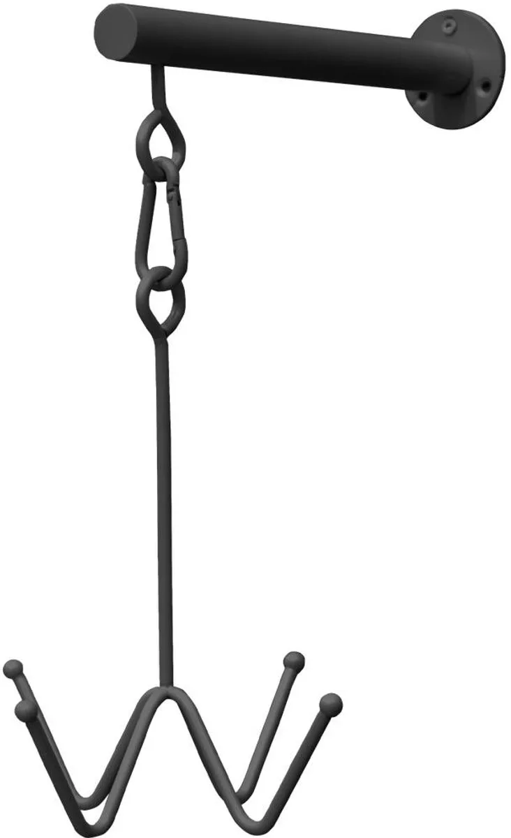 Grooming Deluxe - Bridle Hook 4 prong with wall attachment black von Kentucky Horsewear in Schwarz – Produktfoto