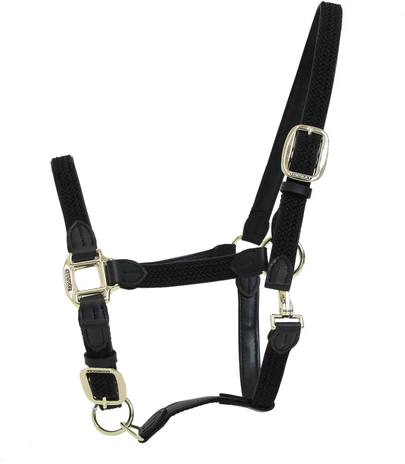 Halster - Gevlochten Nylon - Full von Kentucky Horsewear in Schwarz – Produktfoto
