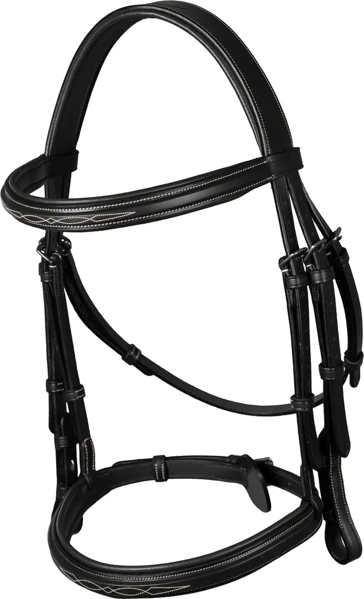 Hoofdstel met Franse neusriem Full de Kentucky Horsewear en Noir – photo produit