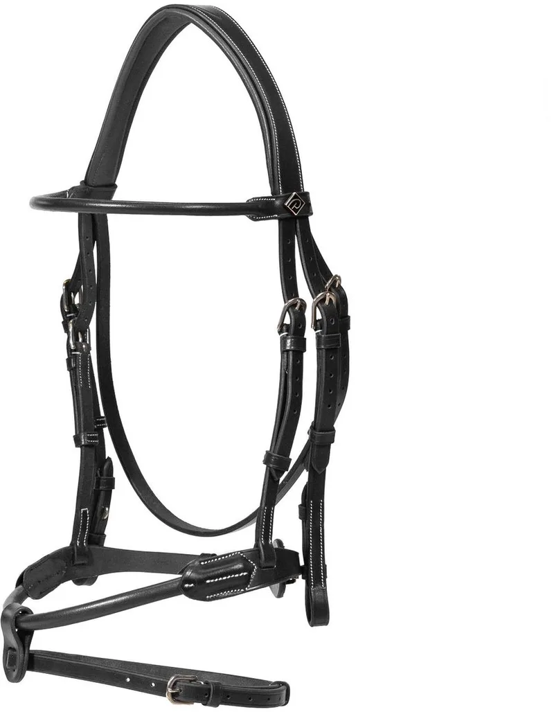 Hoofdstel PONY - Buffelleer de Kentucky Horsewear en Noir – photo produit