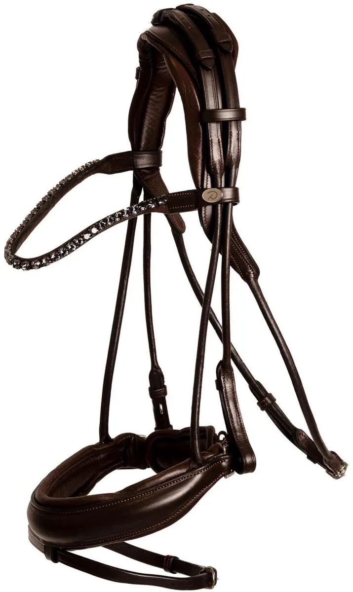 Hoofdstel rond met grote neusriem zacht leersoft coll Full/bruin de Kentucky Horsewear en Marron – photo produit