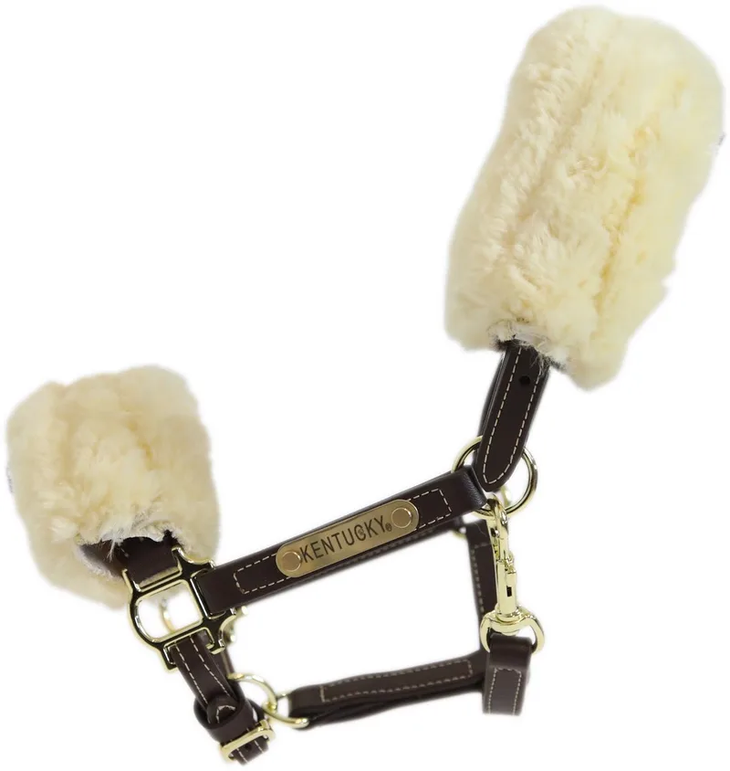 Leather halter sheepskin Shetty de Kentucky Horsewear en Marron – photo produit