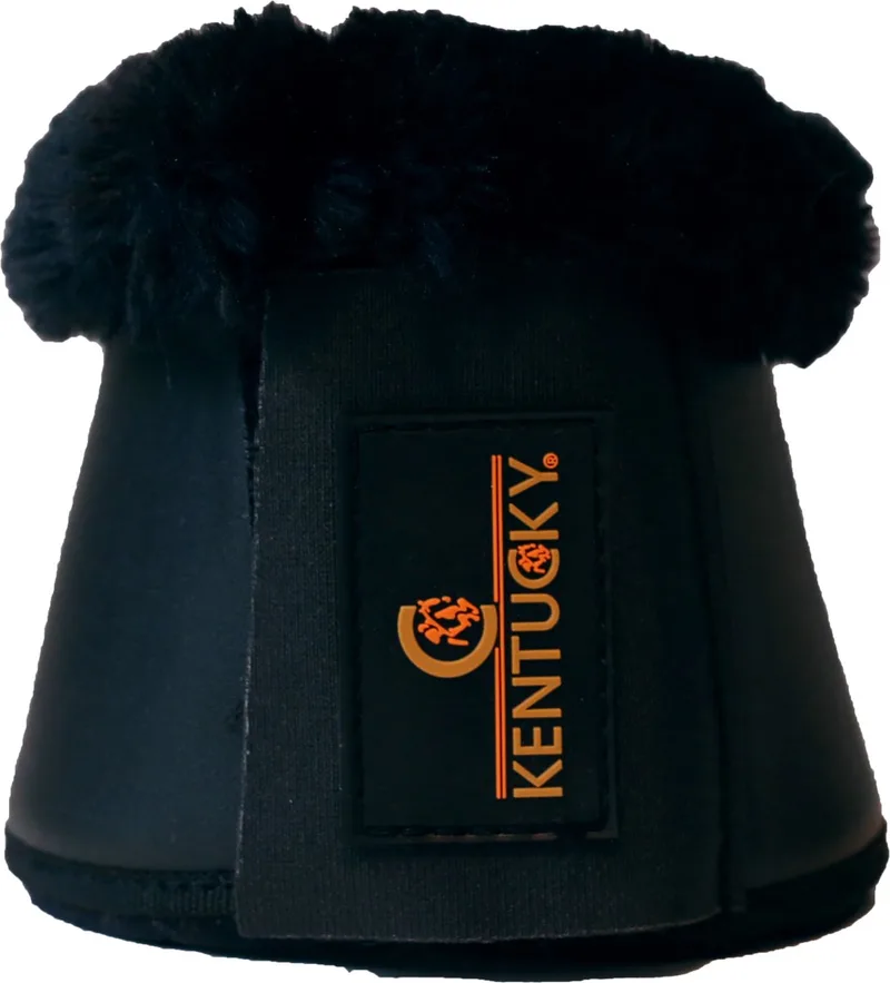 Leren Springschoenen voor Paarden - Kunstleer met Zwarte Wolrand - XL by Kentucky Horsewear in Black – product photo