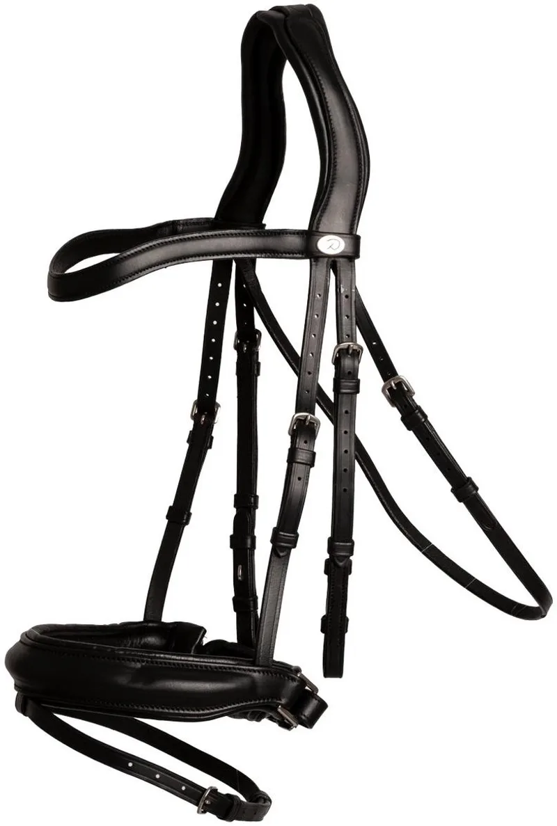 Medium neusriem hoofdstel zacht leer soft coll Full/zwart by Kentucky Horsewear in Black – product photo