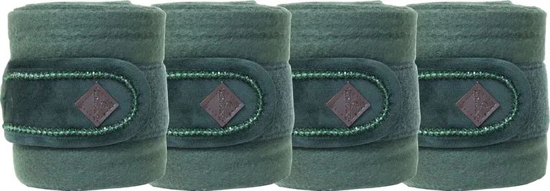 Polar fleece bandages velvet pearls dennen groen de Kentucky Horsewear en Dennengroen – photo produit