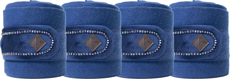 Polar fleece bandages velvet pearls marine fra Kentucky Horsewear i Marineblauw – produktbillede