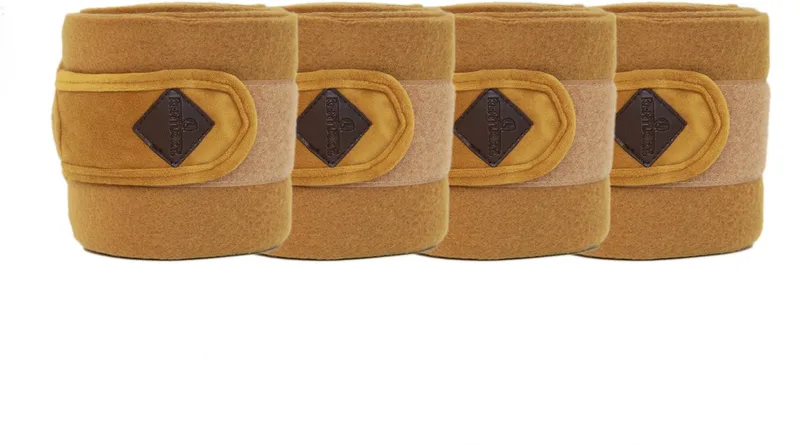Polar Fleecedeken Bandages - Velvet - Mustard by Kentucky Horsewear in Mosterd – product photo