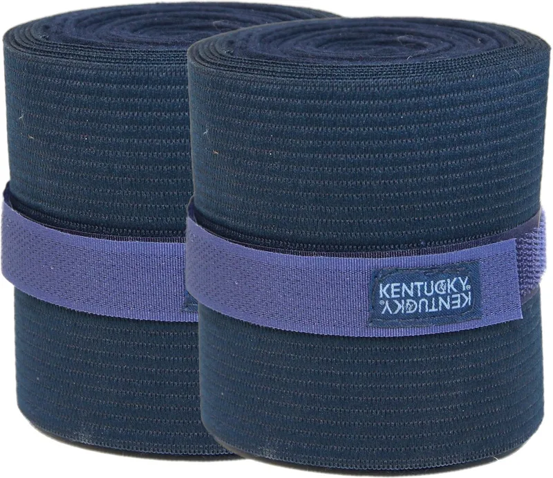 Polar Fleecedeken & elastriek bandages - Navy - Maat 2p by Kentucky Horsewear in Marineblauw – product photo