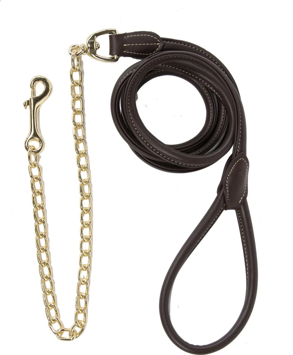 Presentatielijn Leder Chain 270 cm de Kentucky Horsewear en Marron – photo produit