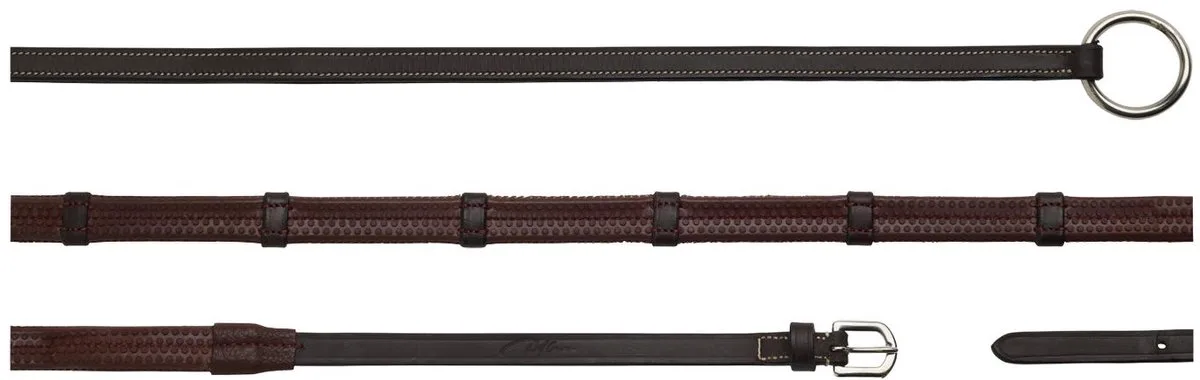 Riemen van rubber 1/2’’ met 7 leren stops, ring sluiting WO coll, Full/bruin von Kentucky Horsewear in Braun – Produktfoto