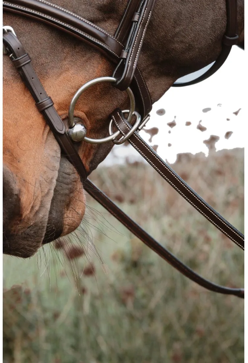 Riemen van rubber 1/2’’ met 7 leren stops, ring sluiting WO coll, Over/bruin von Kentucky Horsewear in Braun – Produktfoto