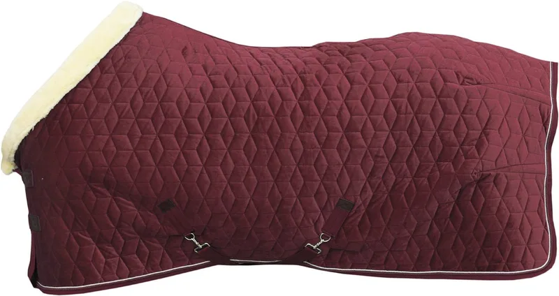 Showdeken - Velvet Paardendeken - 155-6'9 160g by Kentucky Horsewear in Bordeaux – product photo