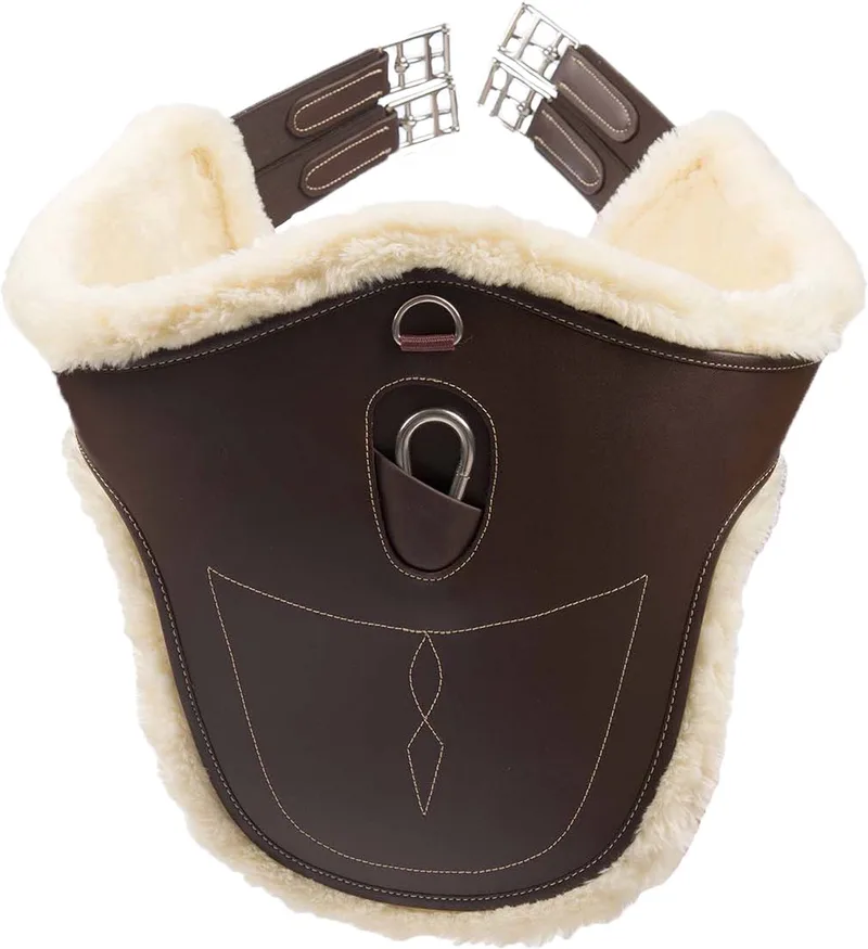 Singel - Buiklapsingel wol / bont 135 cm de Kentucky Horsewear en Marron – photo produit