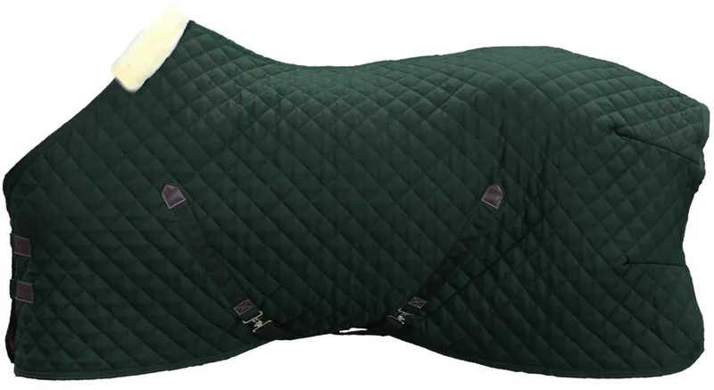 Staldeken - 600D - 125 cm / 5'9 - Vegan konijnenvacht by Kentucky Horsewear in Dark green – product photo