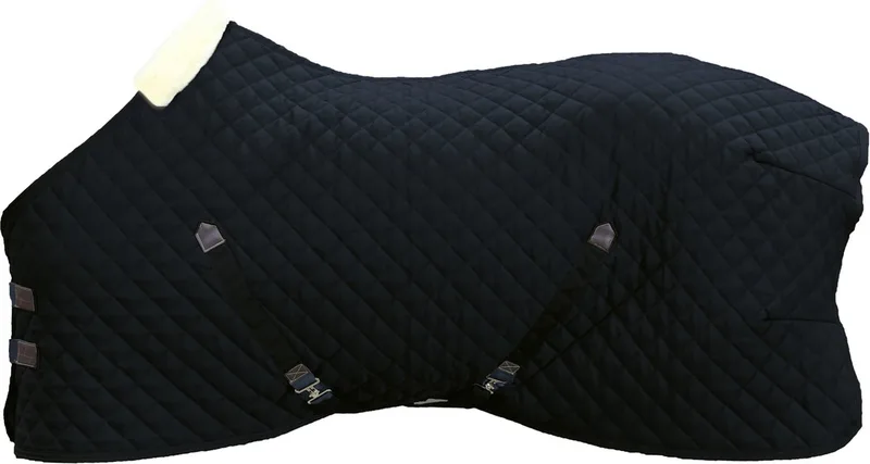 Staldeken - 600D - 80 cm / 4'0 - Vegan konijnenvacht by Kentucky Horsewear in Black – product photo