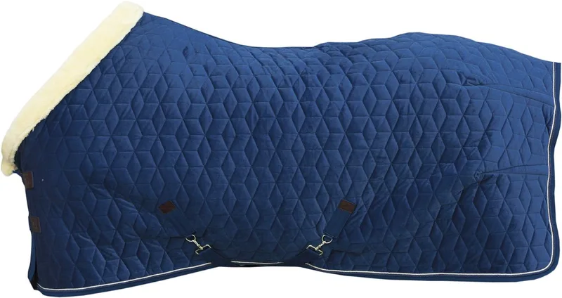Staldeken Velvet - 160g Donkerblauw - 125/175 by Kentucky Horsewear in Marineblauw – product photo