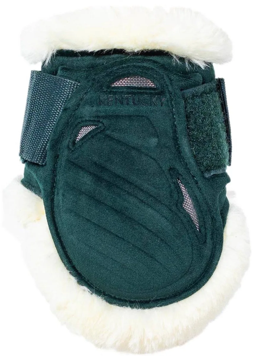 Vegan Sheepskin Kogelbeschermer young horse Velvet S von Kentucky Horsewear in Dunkelgrün – Produktfoto