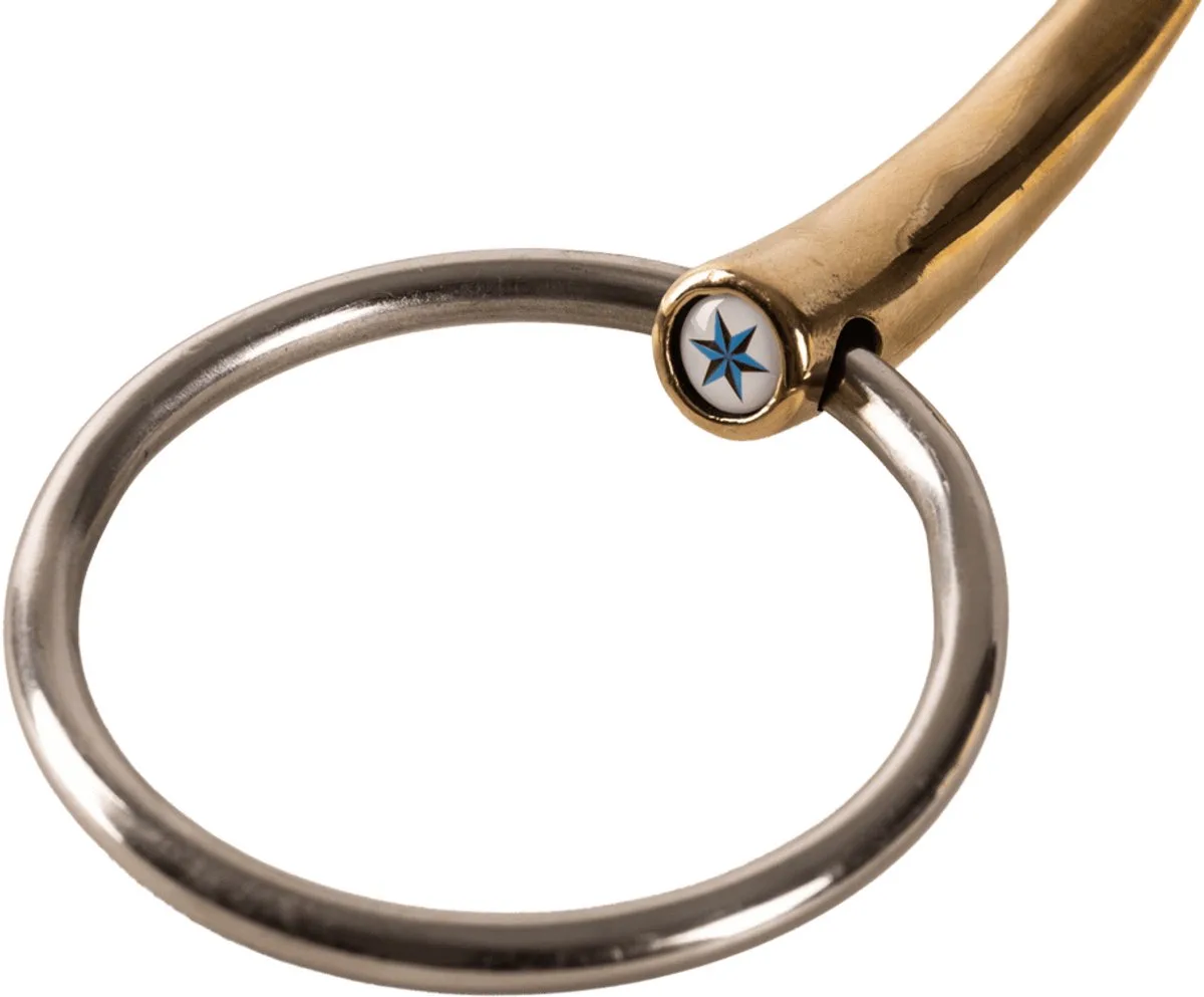 Velari - Watertrens enkel gebroken sweet koper 14mm 11,5cm de Kentucky Horsewear en Gouden – photo produit