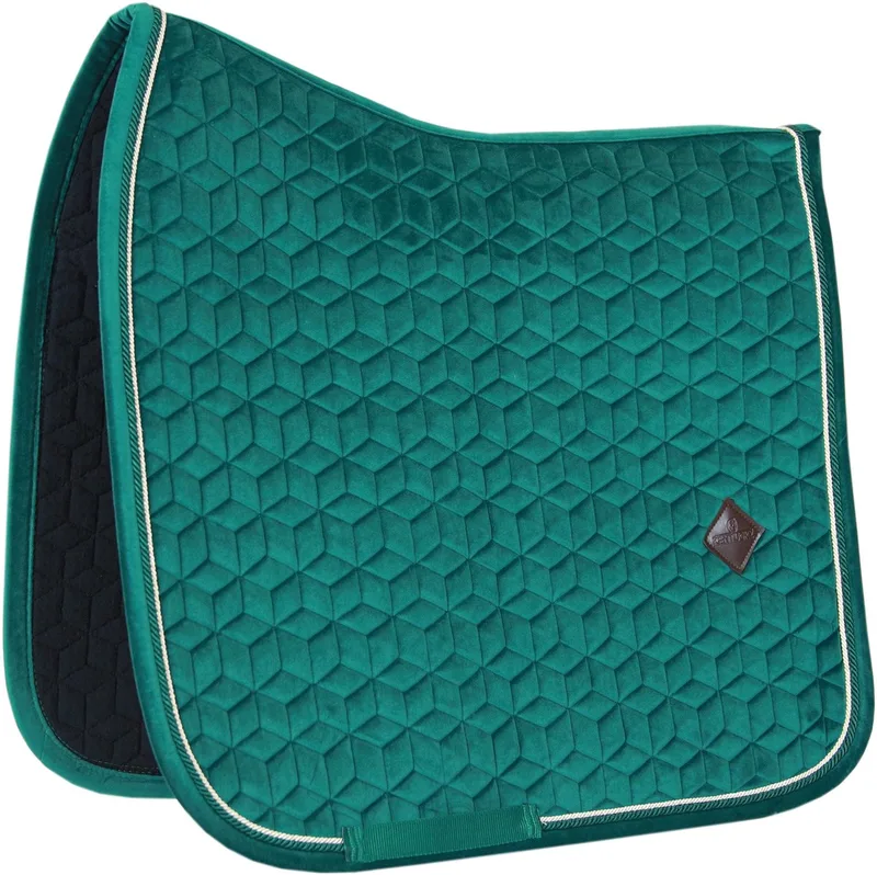 Velvet Zadeldoek - Zadeldekje - Cob van Kentucky Horsewear in Donkergroen – productfoto