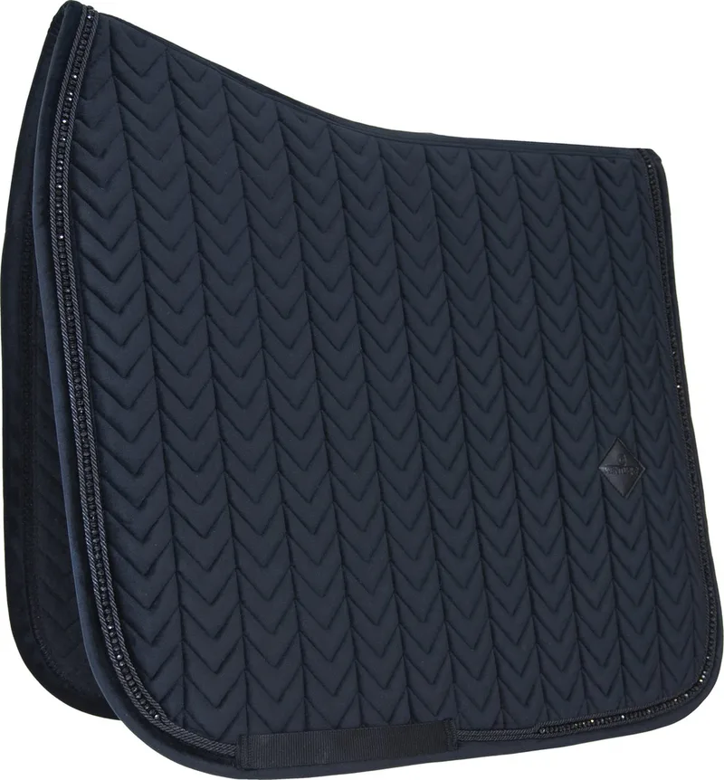 Velvet Zadeldoek - Zadeldekje - Dressuur - Pearls by Kentucky Horsewear in Black – product photo 1 of 5