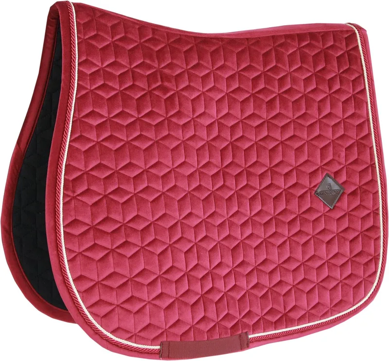 Velvet Zadeldoek - Zadeldekje - Jumping by Kentucky Horsewear in Fuchsia – product photo