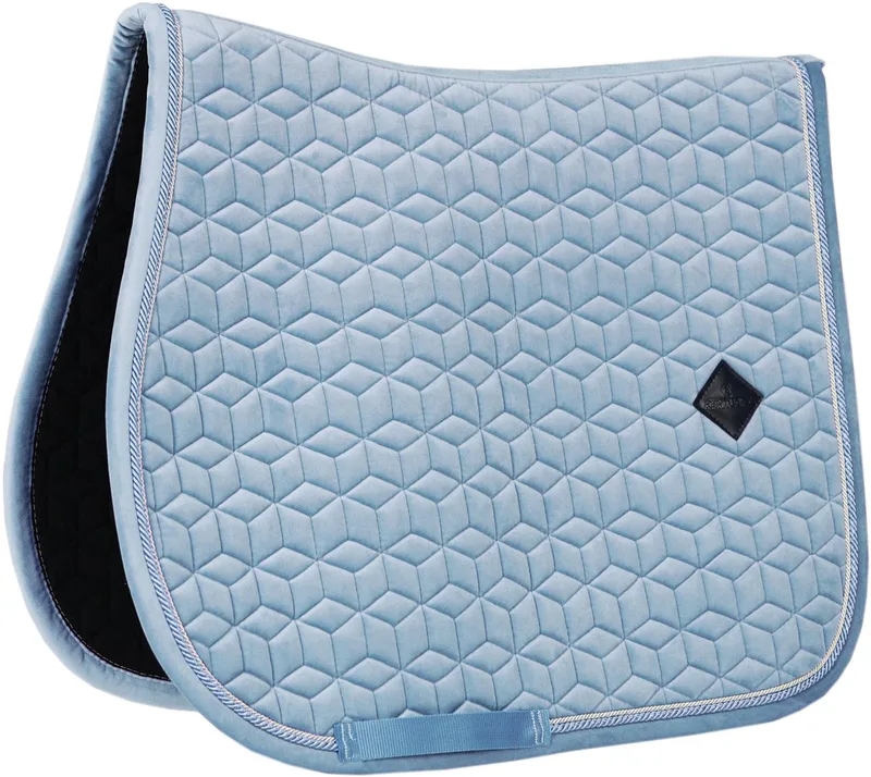 Velvet Zadeldoek - Zadeldekje - Jumping by Kentucky Horsewear in Light blue – product photo