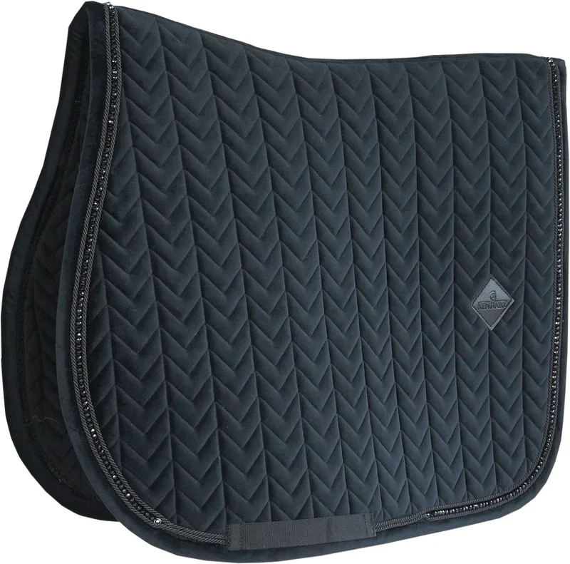 Velvet Zadeldoek - Zadeldekje - Jumping - Pearls de Kentucky Horsewear en Noir – photo produit