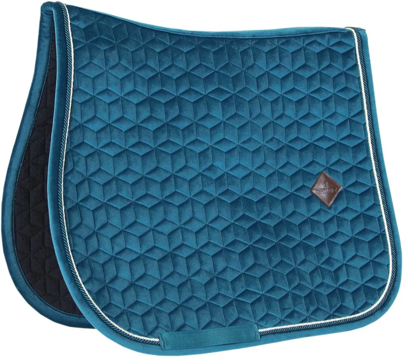 Velvet Zadeldoek - Zadeldekje - Jumping by Kentucky Horsewear in Smaragd – product photo