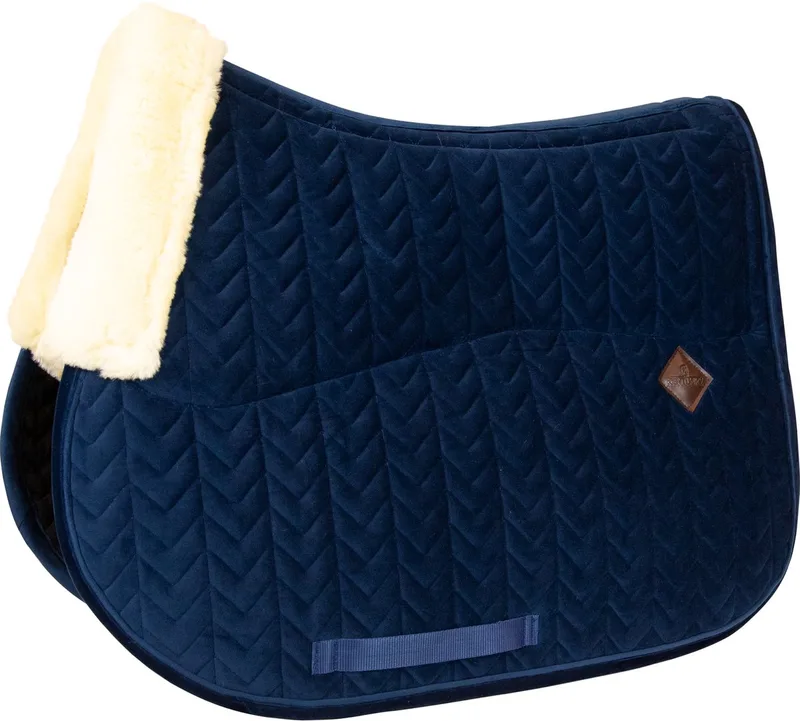 Velvet Zadeldoek - Zadeldekje - Skin Friendly - Jumping - Marine de Kentucky Horsewear en Marineblauw – photo produit