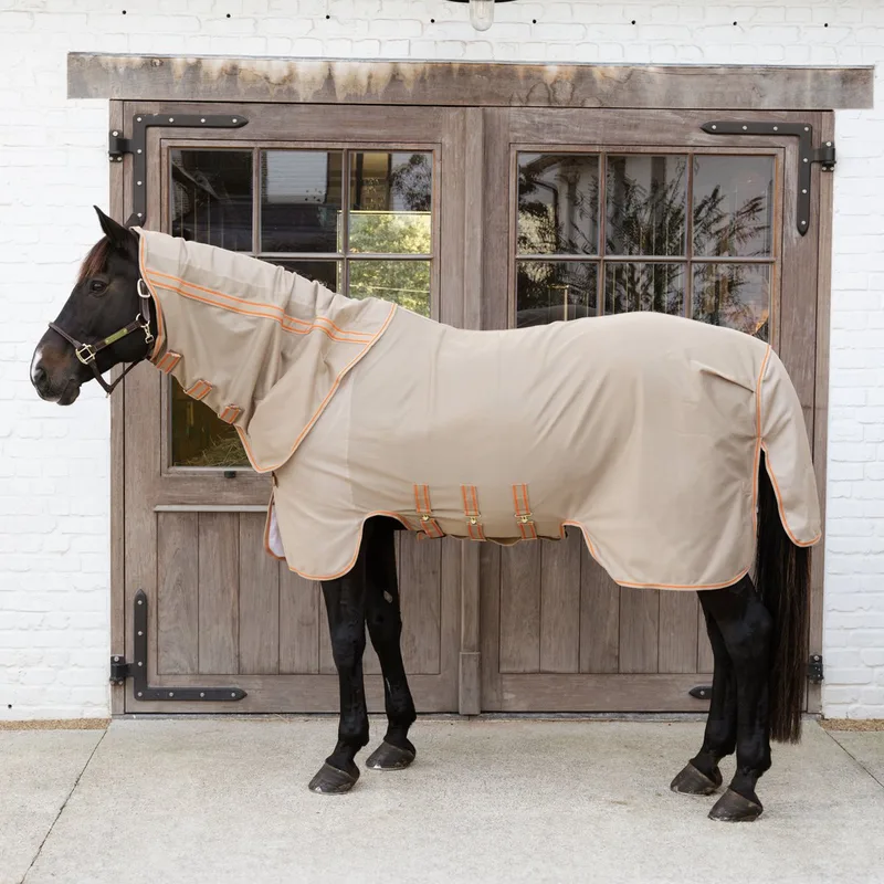 Vliegendeken comfort beige/orange 145-6'6 de Kentucky Horsewear en Beige – photo produit