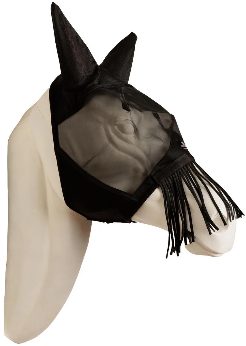 Vliegenmasker classic met oren en neus franjes zwart cob de Kentucky Horsewear – photo produit