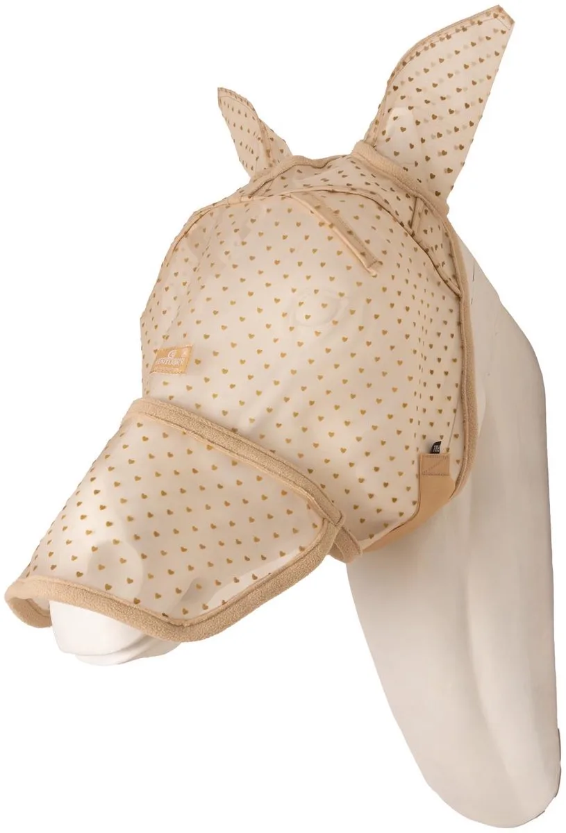 Vliegenmasker hart met oren en neus beige Full de Kentucky Horsewear – photo produit