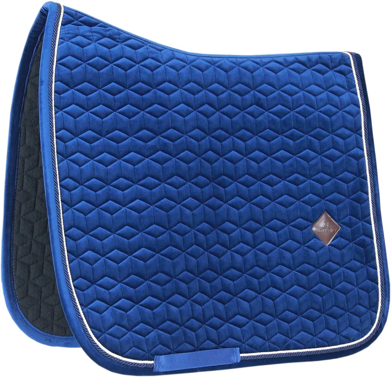 Zadeldek Basic Velvet - Donkerblauw - Zadeldek Dressuur by Kentucky Horsewear in Marineblauw – product photo