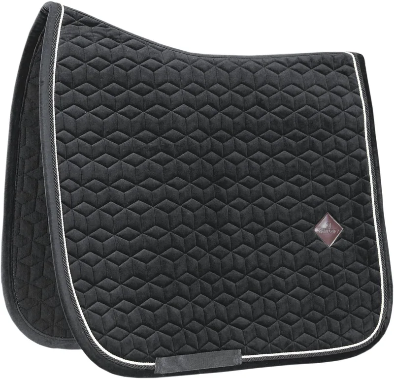 Zadeldek Basic Velvet - Zadeldek Dressuur by Kentucky Horsewear in Black – product photo