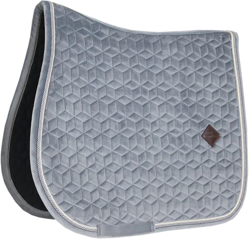 Zadeldek - Basic Velvet - Zadeldek Jumping - Cob von Kentucky Horsewear in Grau – Produktfoto