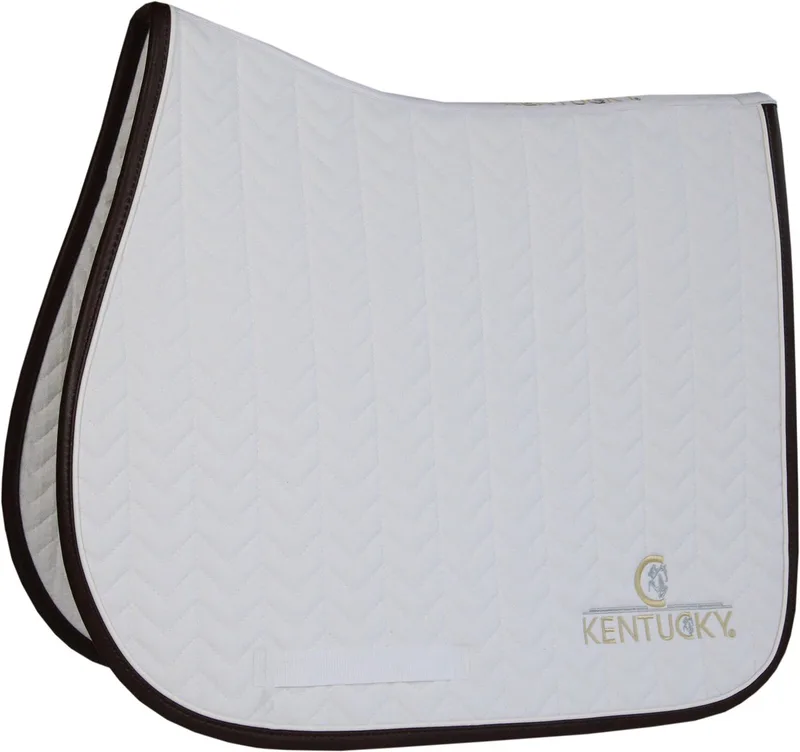 Zadeldek Fishbone - Leer by Kentucky Horsewear in White – product photo