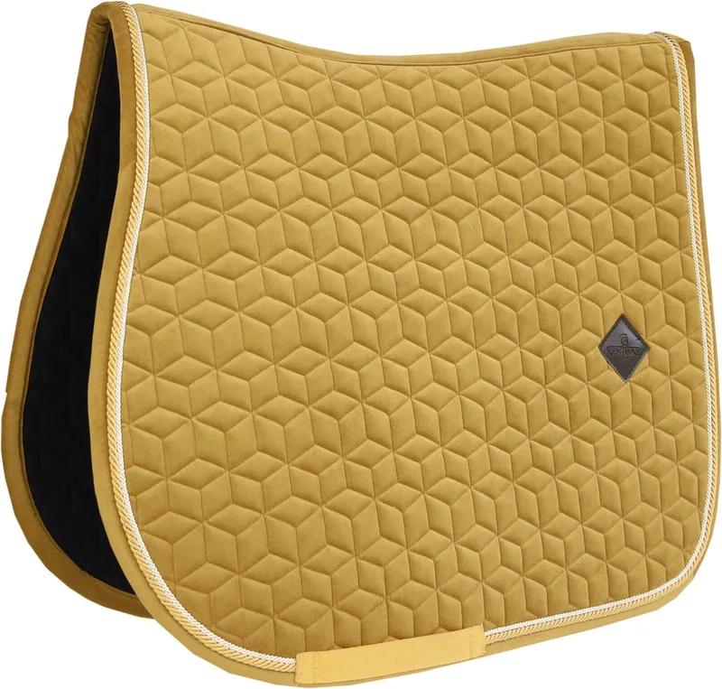 Zadeldek - Velvet - Donkergeel fra Kentucky Horsewear i Mosterd – produktbillede