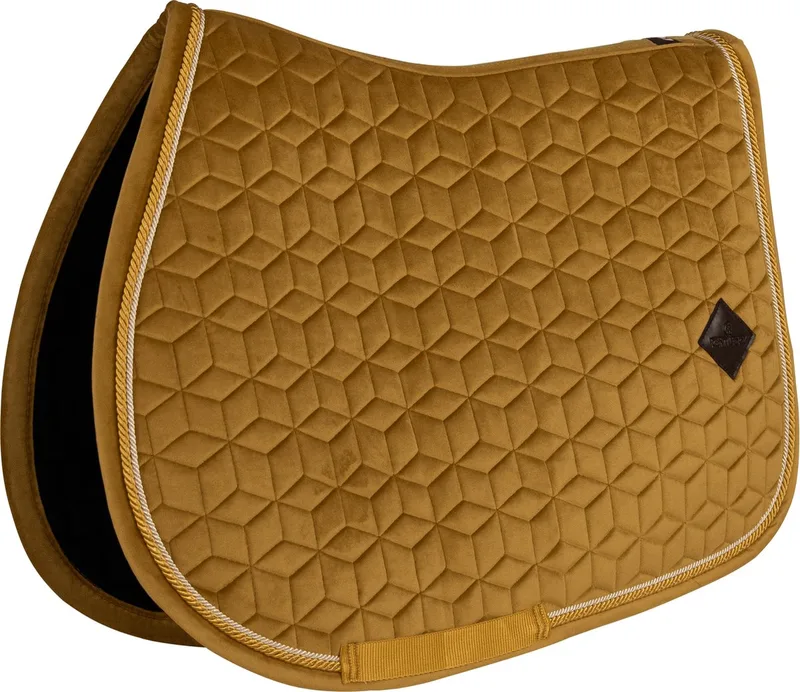 Zadeldek - Velvet - Donkergeel - Pony by Kentucky Horsewear in Mosterd – product photo
