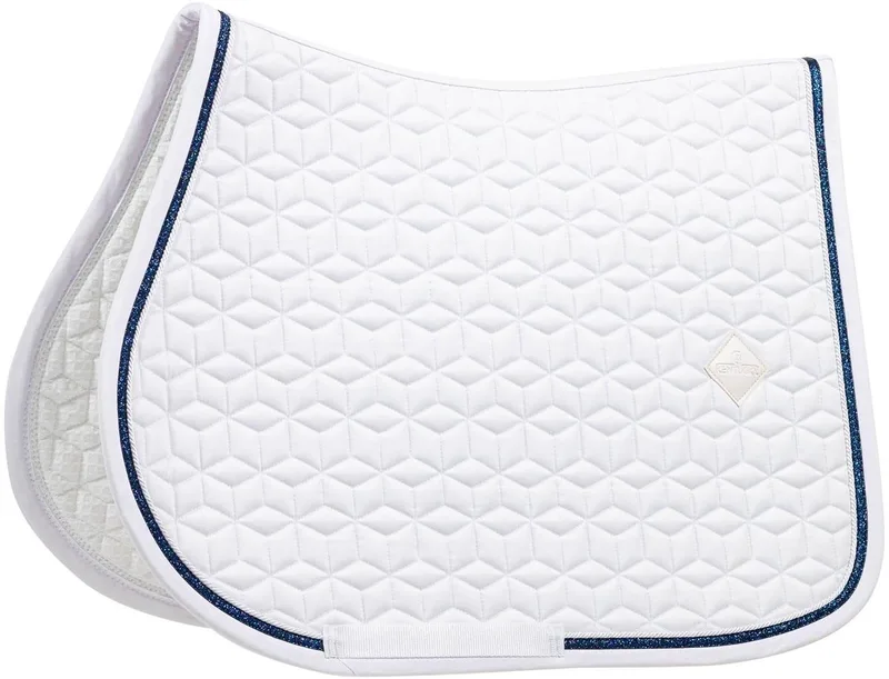 Zadeldek - Zadeldoek glitter rope jumping wit/marine by Kentucky Horsewear in White – product photo