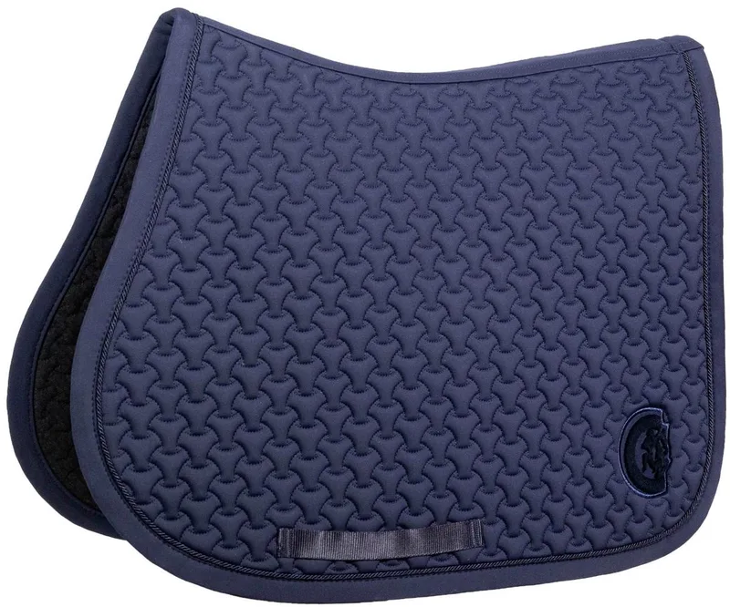 Zadeldek - Zadeldoek Plaited 3D logo - Jumping - Navy by Kentucky Horsewear in Marineblauw – product photo