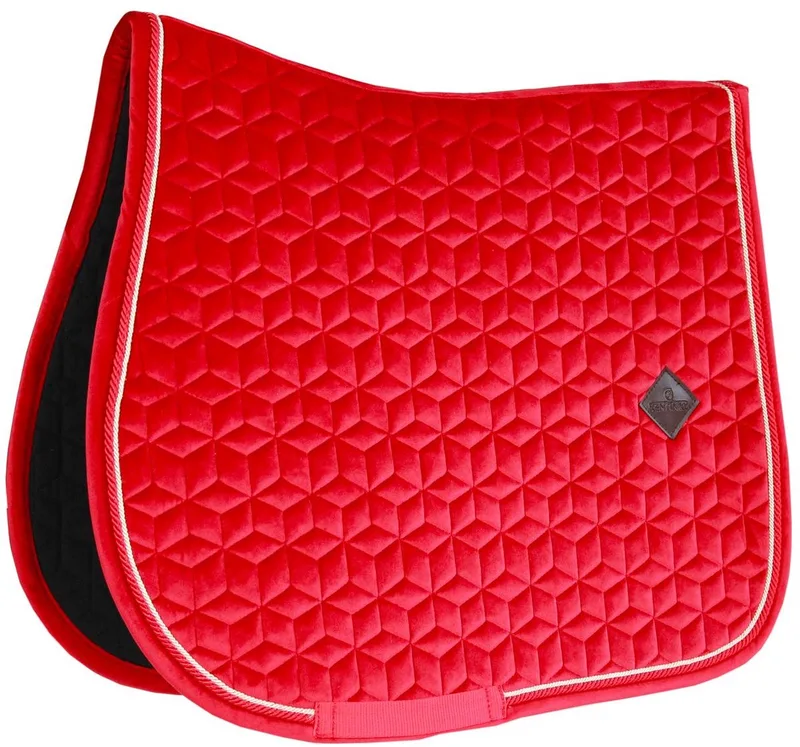 Zadeldek - Zadeldoek - Velvet - Jumping - Cob by Kentucky Horsewear in Red – product photo