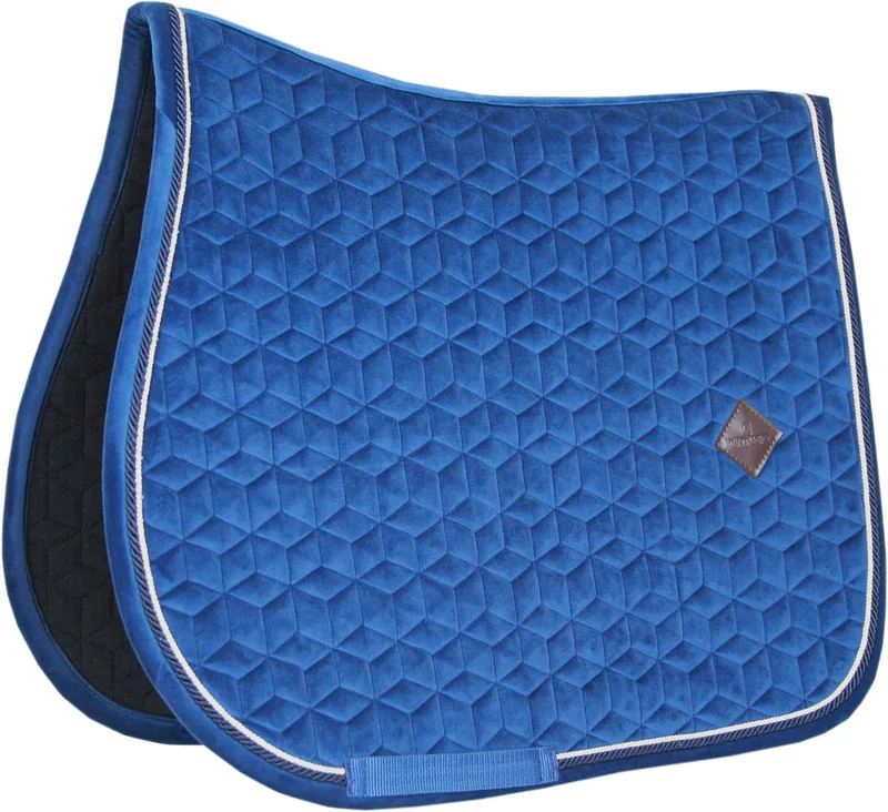 Zadeldoek - Basic Velvet Zadeldekje - Jumping Cob - marine de Kentucky Horsewear en Marineblauw – photo produit