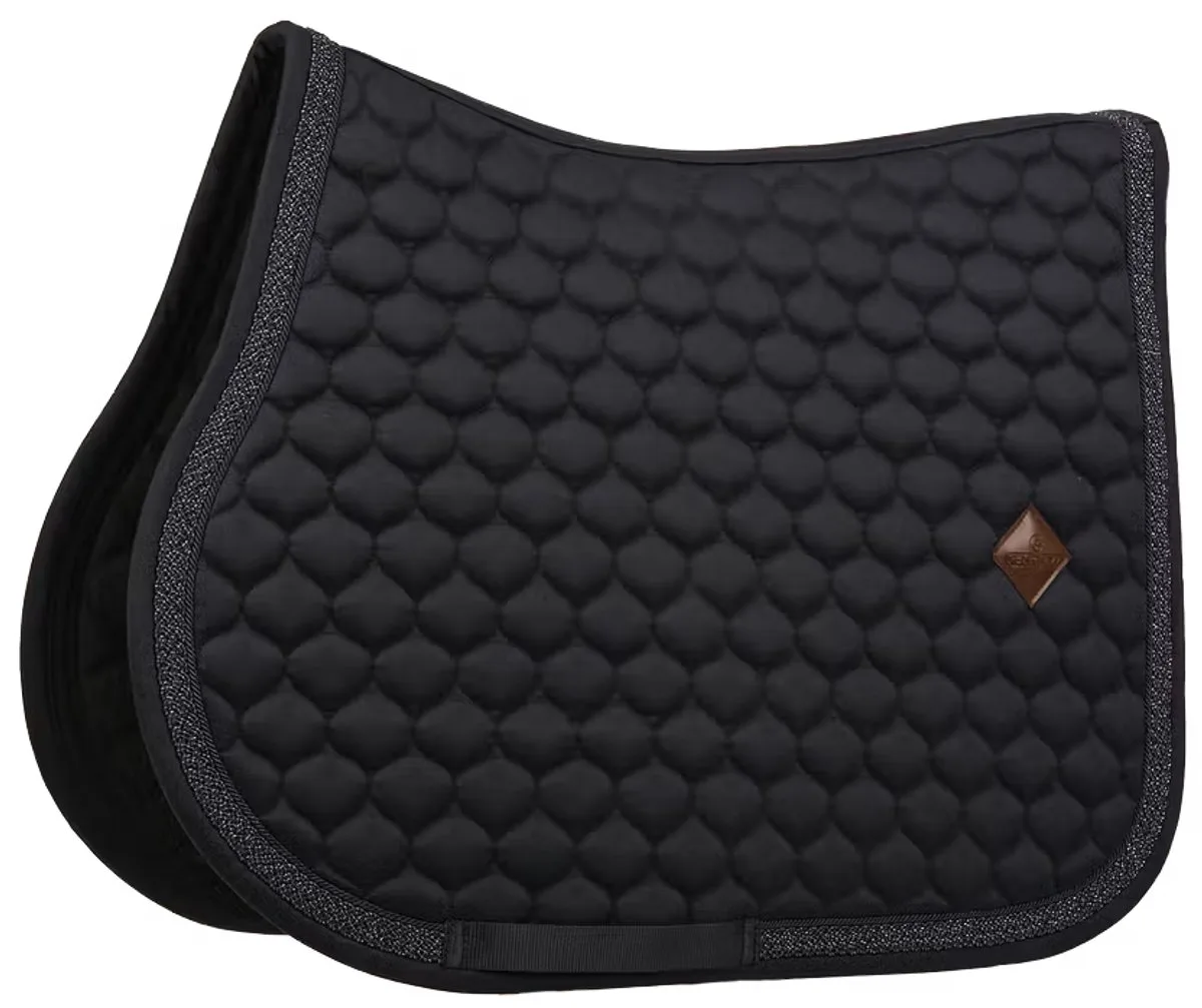 Zadeldoek Classic Onion Gevlochten Glitter Koord Jumping Full by Kentucky Horsewear in Dark blue – product photo