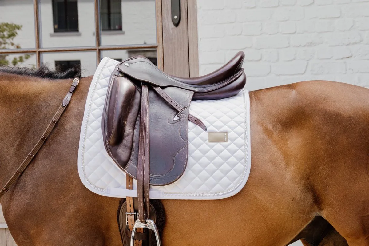 Zadeldoek diamond rope dressuur de Kentucky Horsewear en Blanc – photo produit