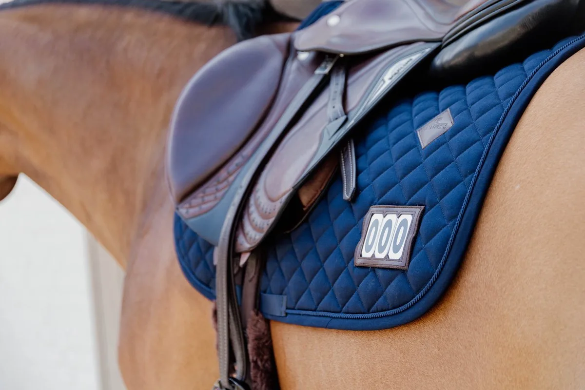Zadeldoek diamond wedstrijd met 2 nummer jumping marine de Kentucky Horsewear en Marineblauw – photo produit