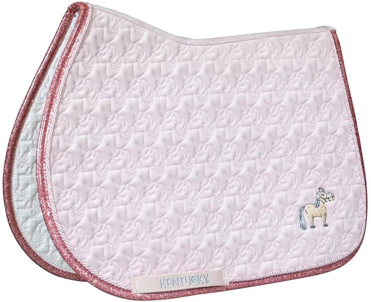 Zadeldoek eenhoorn hoofd glitter jumping lichte roos de Kentucky Horsewear en Rose – photo produit
