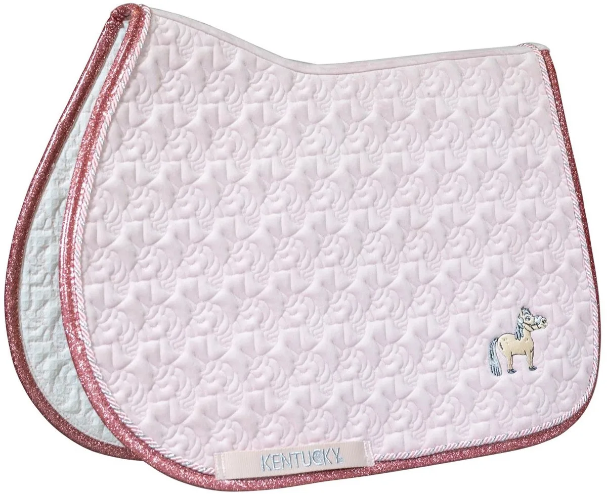 Zadeldoek eenhoorn hoofd glitter pony lichte roos von Kentucky Horsewear in Rosa – Produktfoto