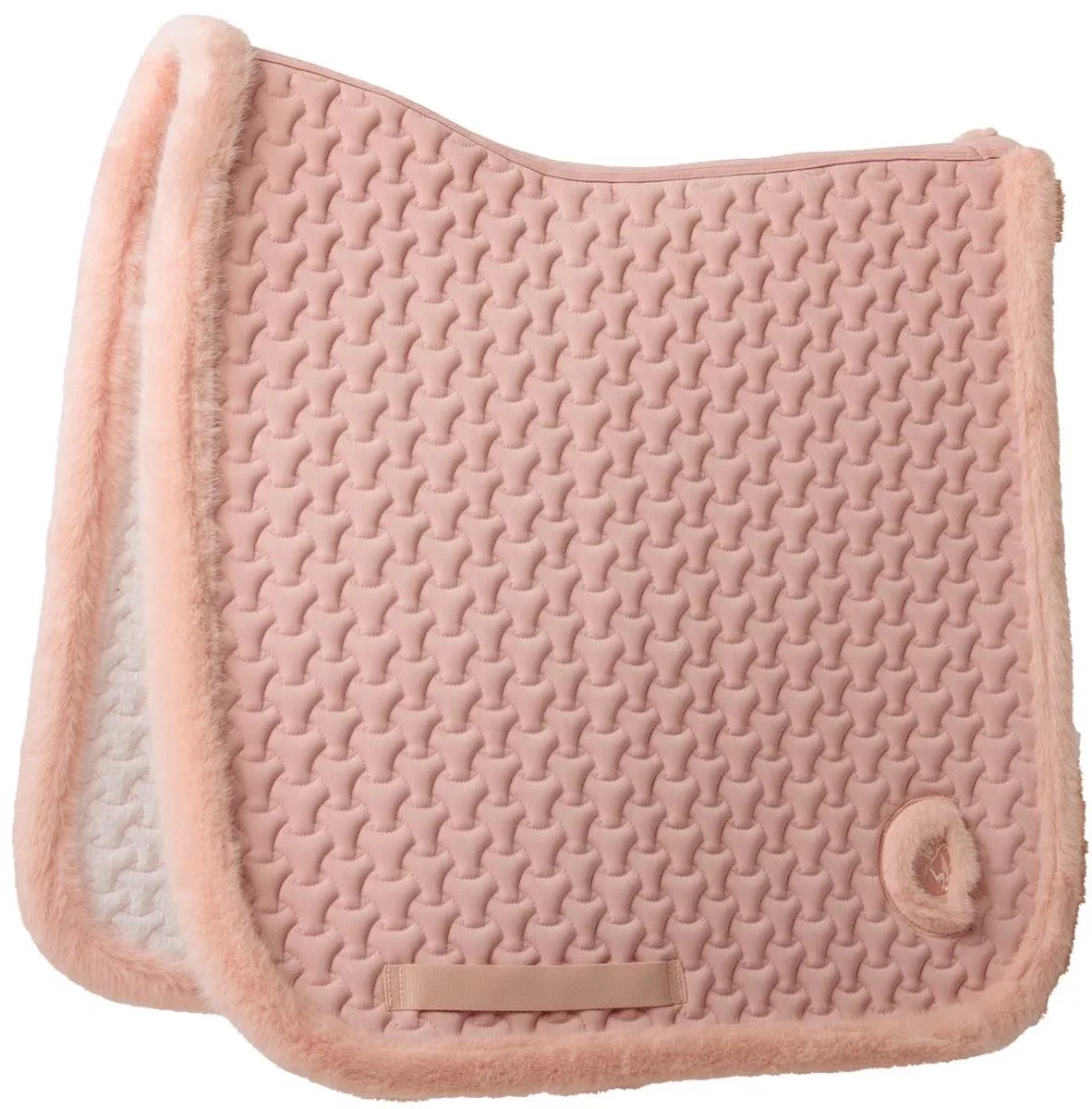 Zadeldoek Fake Fur Plaited Quilt dressuur oude roos von Kentucky Horsewear in Oudroze – Produktfoto