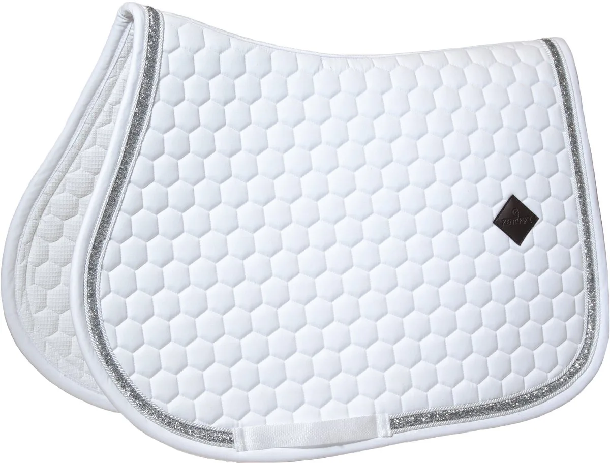 Zadeldoek glitter band jumping wit/silver von Kentucky Horsewear in Weiß – Produktfoto